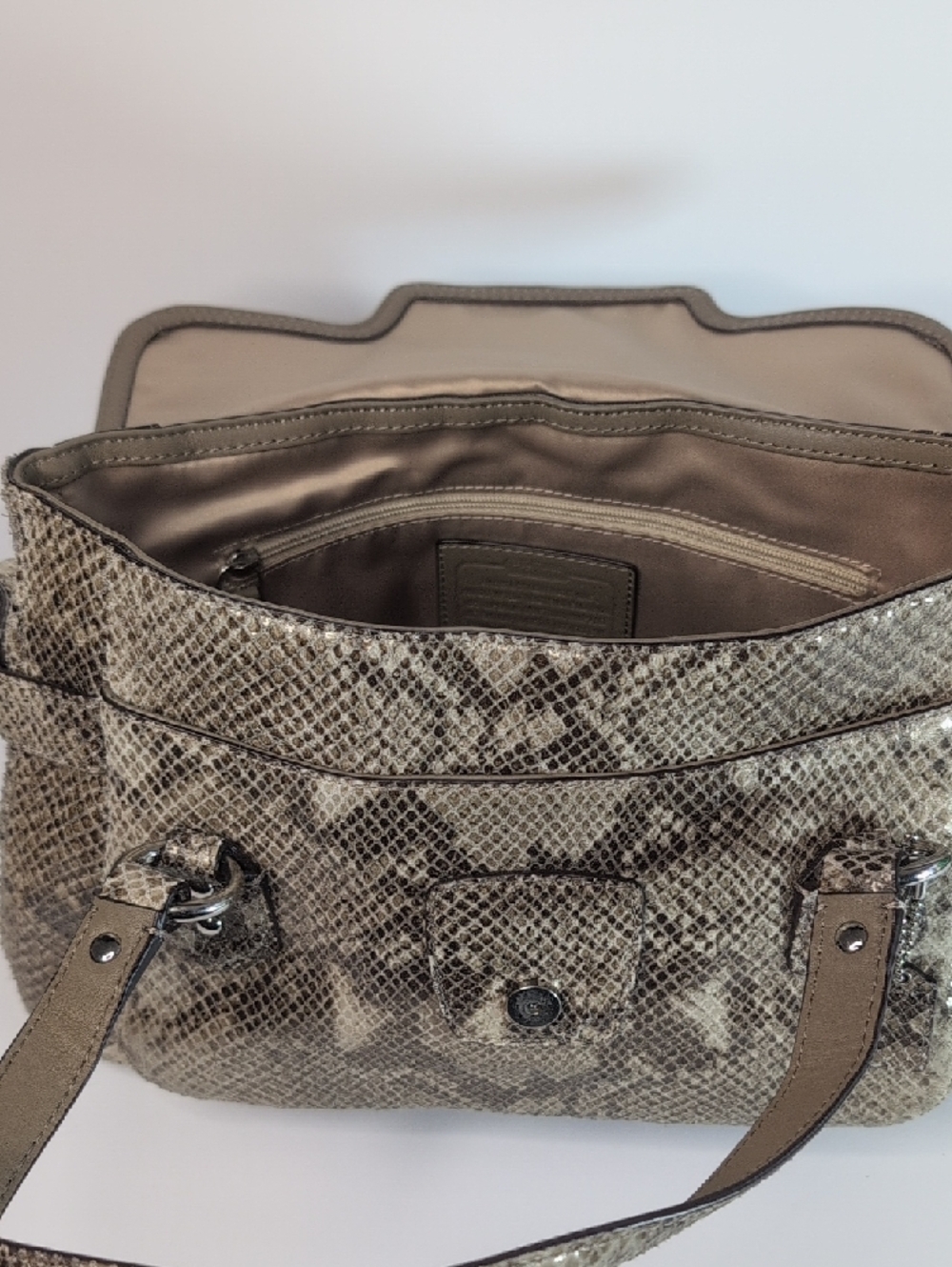 Coach Campbell Exotic Leather Snakeskin Embossed Satchel F27895 - Picture 5 of 14